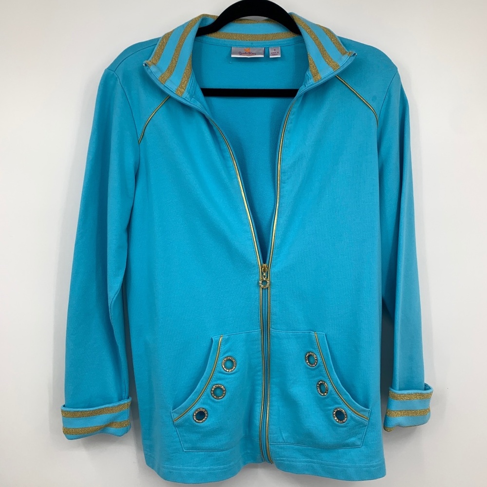 Quacker Factory Womens small jacket full zip soft
